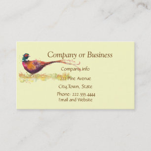 Ring-necked Pheasant Bird Wildlife Nature Custom Business Card