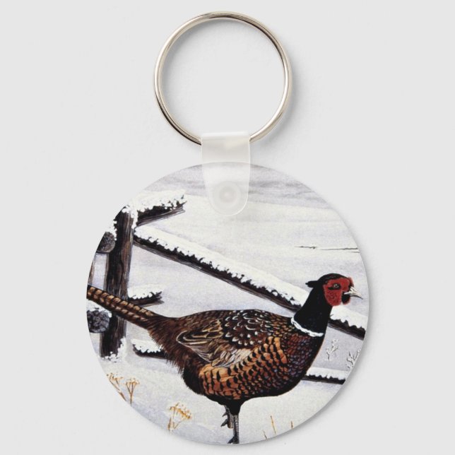 Ring-necked pheasant key ring (Front)