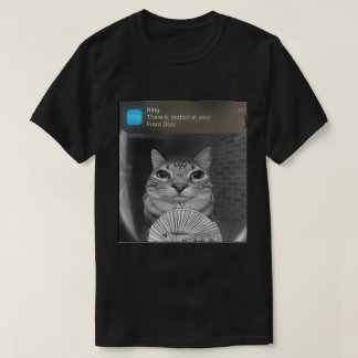 Ring Notification Cat Meme | Funny Door Cam Art T-Shirt