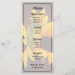 Ring of Sunflowers Wedding Menu