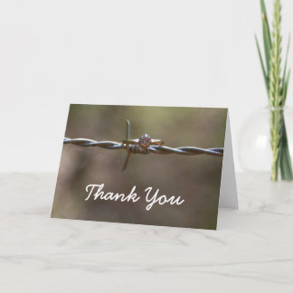 Ring on barbed wire Thank You card