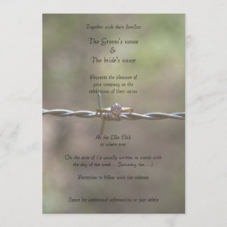 Ring on Barbed Wire Wedding Invitation