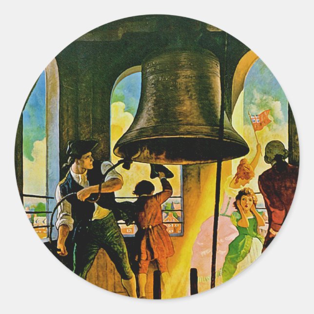 Ring Out Liberty Classic Round Sticker (Front)