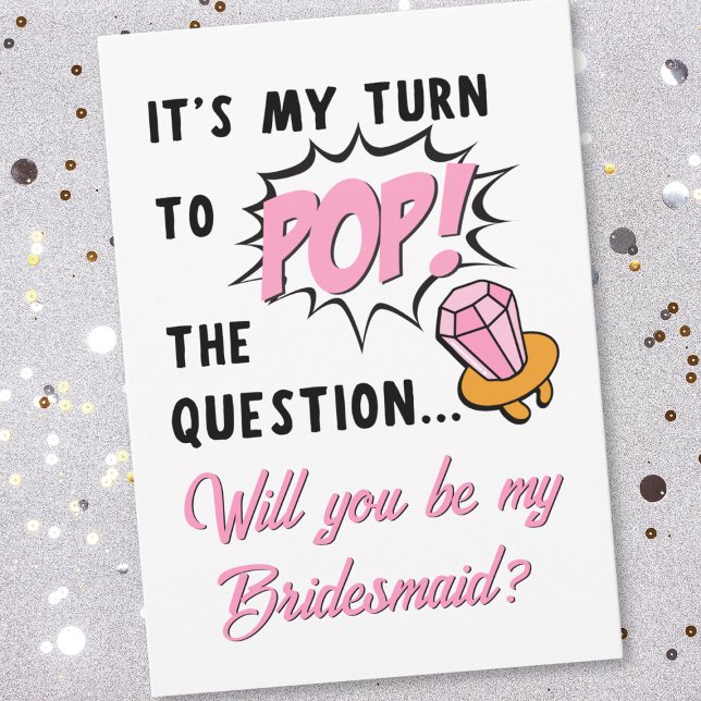 Ring Pop Retro Funny Cute Bridesmaid Proposal Card (Creator Uploaded)