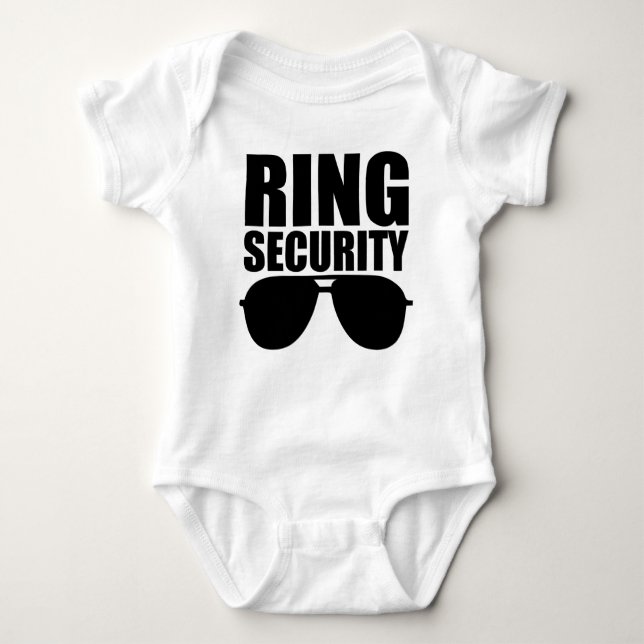 Ring Security Baby Ring Bearer Wedding Baby Bodysuit (Front)
