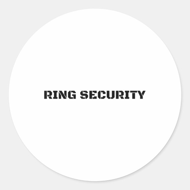 Ring Security Funny Wedding Bride Groom Party Gift Classic Round Sticker (Front)