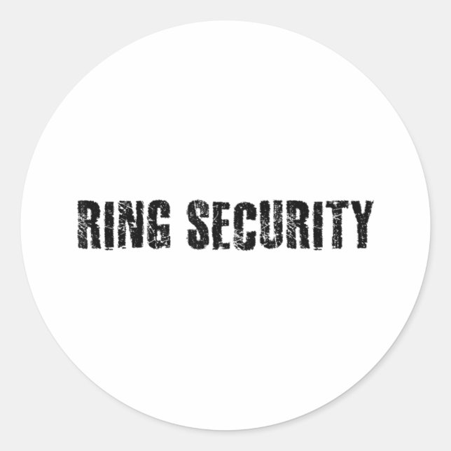 Ring Security Funny Wedding Bride Groom Party Gift Classic Round Sticker (Front)