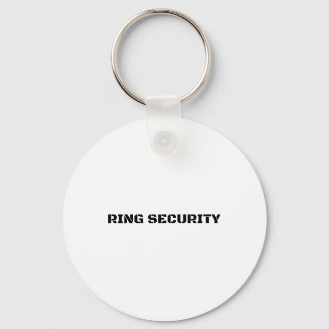 Ring Security Funny Wedding Bride Groom Party Gift Key Ring (Front)