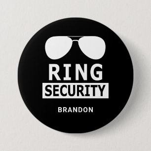 Ring Security Ring Bearer Groomsman Gift 7.5 Cm Round Badge