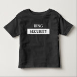 Ring Security Ring Bearer Name Toddler T-Shirt<br><div class="desc">Make your ring bearer feels like special with this ring security t-shirt. Click - personalise -to easily add your custom name. Stylish balck and white design.</div>