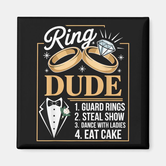 Ring Security Wedding Party Funny Ring Bearer 1 Magnet (Front)