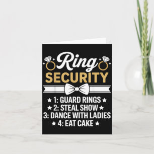Ring Security Wedding Party Funny Ring Bearer 3 Card
