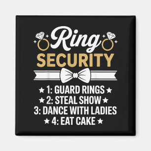 Ring Security Wedding Party Funny Ring Bearer 3 Magnet