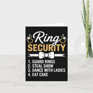 Ring Security Wedding Party Funny Ring Bearer 5 Card