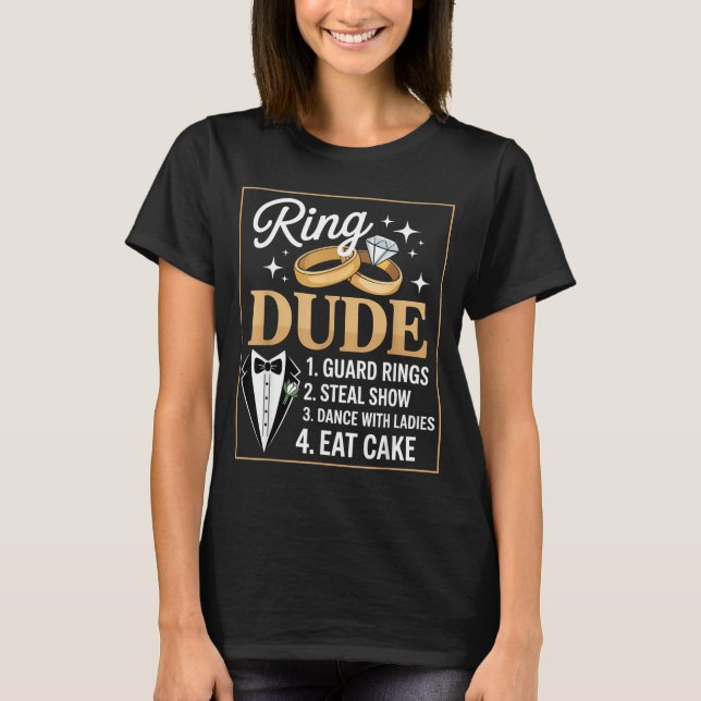 Ring Security Wedding Party Funny Ring Bearer 7 T-Shirt (Front)
