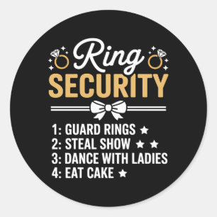 Ring Security Wedding Party Funny Ring Bearer Classic Round Sticker