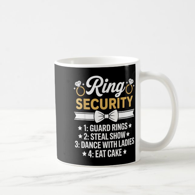 Ring Security Wedding Party Funny Ring Bearer Coffee Mug (Right)