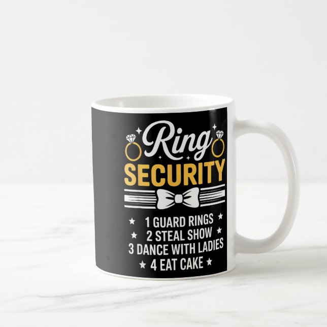 Ring Security Wedding Party Funny Ring Bearer  Coffee Mug (Right)