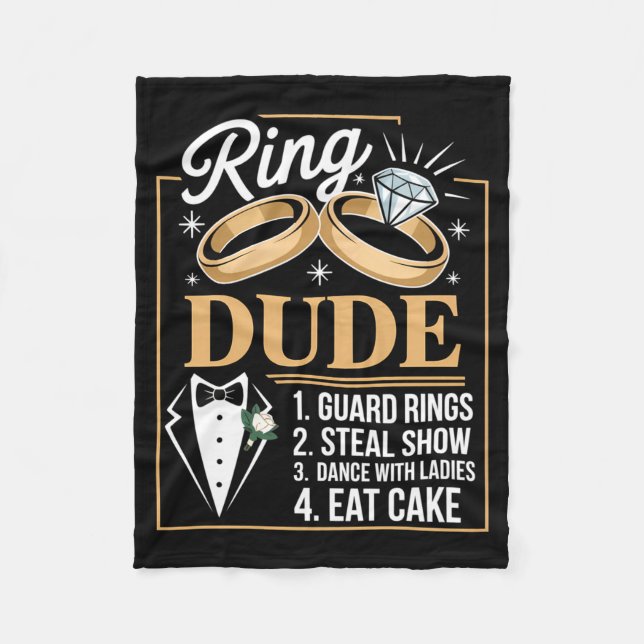Ring Security Wedding Party Funny Ring Bearer Fleece Blanket (Front)