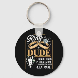 Ring Security Wedding Party Funny Ring Bearer Key Ring