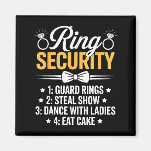 Ring Security Wedding Party Funny Ring Bearer Magnet
