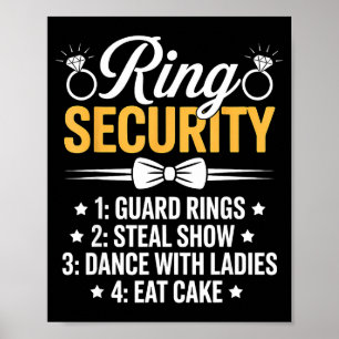 Ring Security Wedding Party Funny Ring Bearer Poster