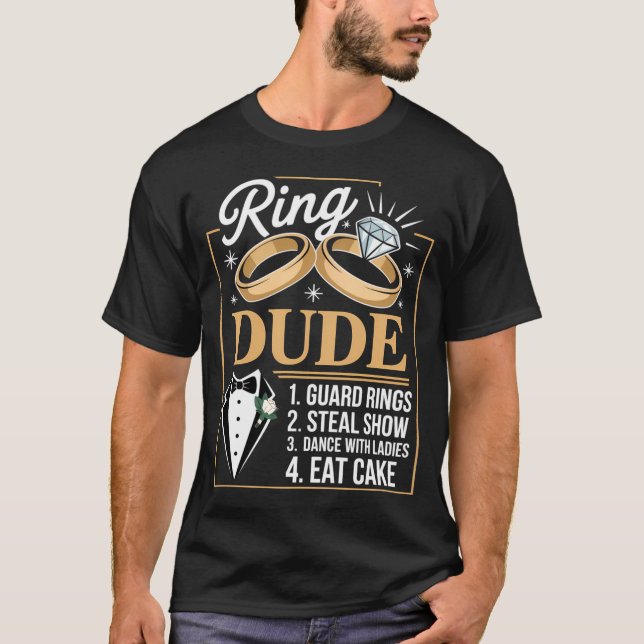 Ring Security Wedding Party Funny Ring Bearer T-Shirt (Front)