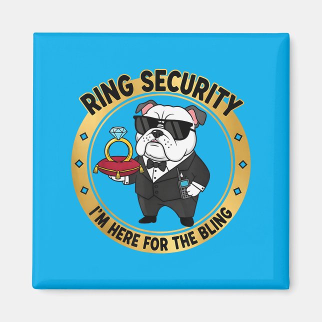 Ring Security Wedding Party Ring Bearer Gift Men Magnet (Front)