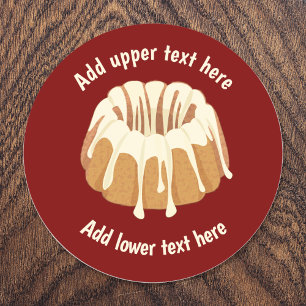 Ring-Shaped Bundt Cake - Gugelhupf with your text  Classic Round Sticker