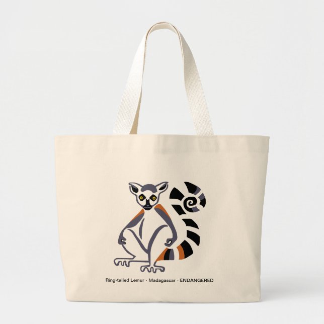  Ring-tailed LEMUR - Animal lover - Wildlife -  Large Tote Bag (Front)