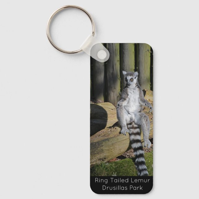 Ring Tailed Lemur Drusillas Park Button Key Ring (Front)