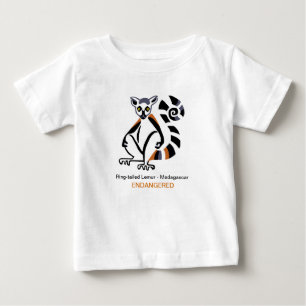 Ring-tailed LEMUR -Endangered animal graphic -- Baby T-Shirt