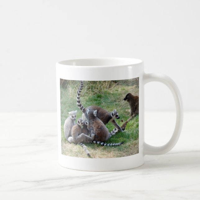 Ring tailed lemur family coffee mug (Right)
