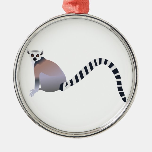 Ring-Tailed Lemur Metal Ornament (Front)