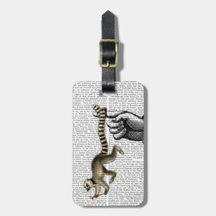 Ring Tailed Lemur on Finger 2 Luggage Tag