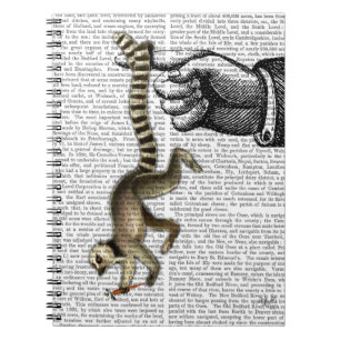 Ring Tailed Lemur on Finger 2 Notebook