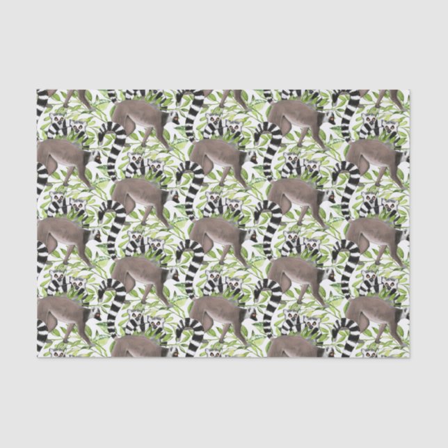 Ring-tailed Lemurs in the jungle Tissue Paper (Front)