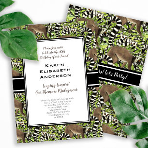 Ring-Tailed Lemurs Madagascar Jungle Party Invitation