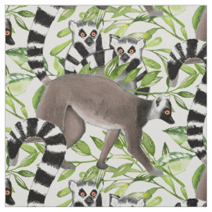 Ring-Tailed Lemurs of Madagascar Fabric