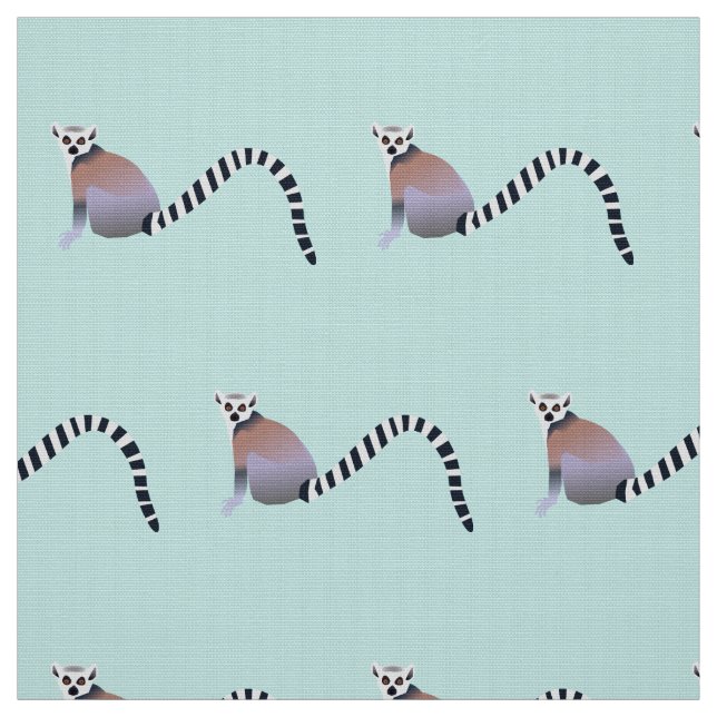 RING-TAILED LEMURS PATTERN DESIGN FABRIC (Swatch)
