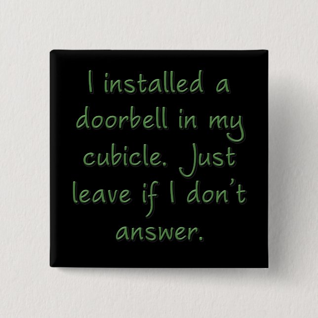 Ring the bell (sq) 15 cm square badge (Front)