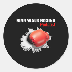 Ring Walk Boxing Podcast Classic Round Sticker