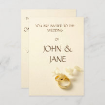 Ring  with ribbon wedding invitation card
