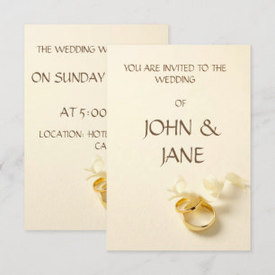 Ring with ribbon wedding invitation card