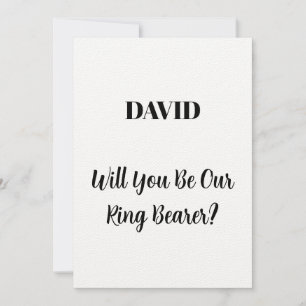 Ringbearer Custom Name Script Simple Wedding 2023 Invitation