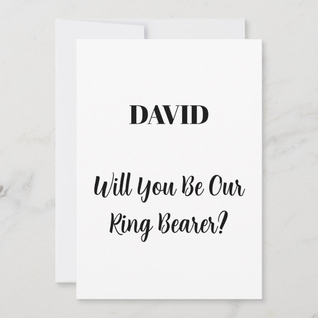 Ringbearer Custom Name Simple Minimal Wedding Invitation (Front)