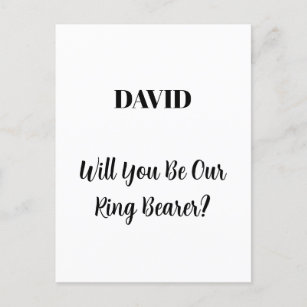 Ringbearer Custom Name Simple Minimal Wedding Postcard