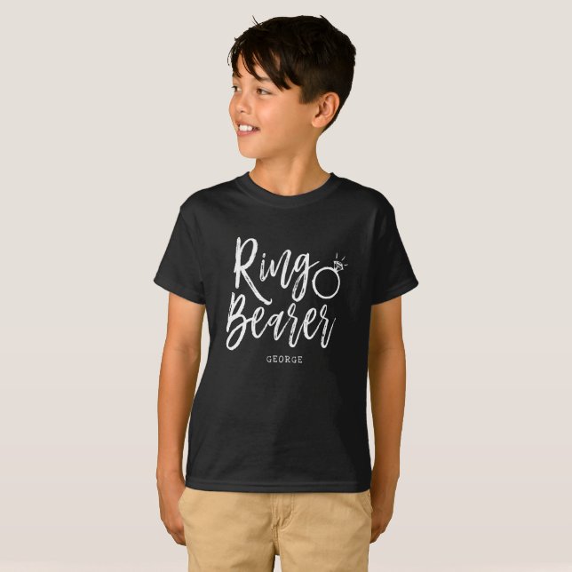 Ringbearer | Script Style Custom Wedding T-Shirt (Front Full)
