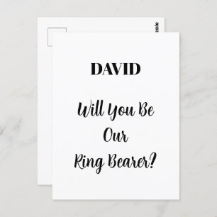 Ringbearer Wedding Simple Minimal Custom Name  Postcard