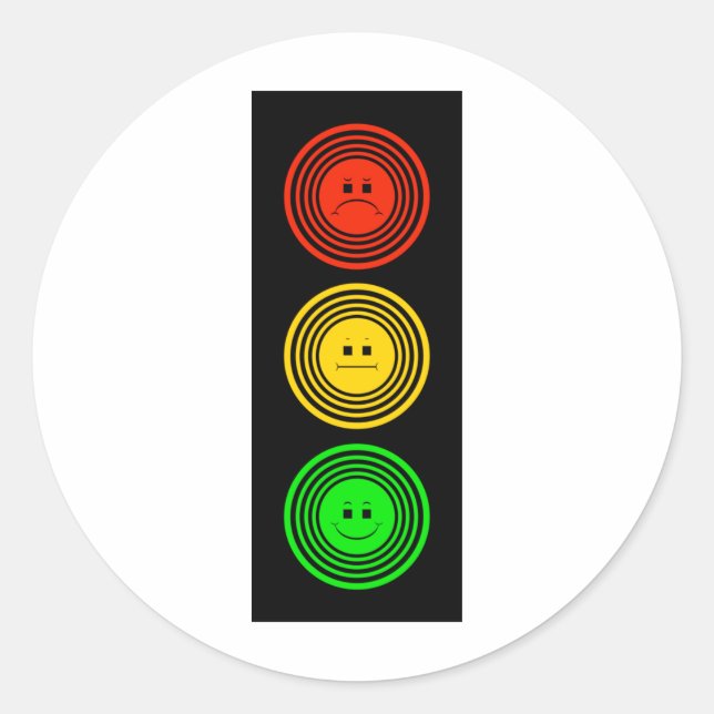 Ringed Moody Stoplight Classic Round Sticker (Front)